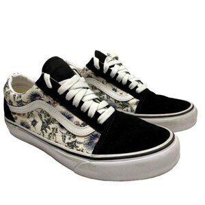 Vans Sk8 Low Floral Sneakers Men's 7 Women's 8.5 Black Off The Wall Rare EUC